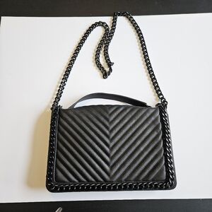 Aldo Black Quilted Chain Shoulder Bag
